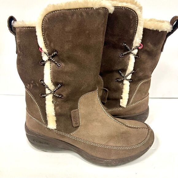 Columbia water resistant suede winter boots Sz 6.5 - Picture 1 of 11